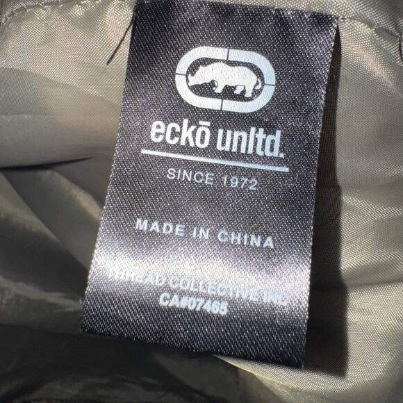 Ecko Unltd Men Hooded Puffer Vest Jacket Camo Full Zip Up Sleeveless 4XL Green - Picture 7 of 8